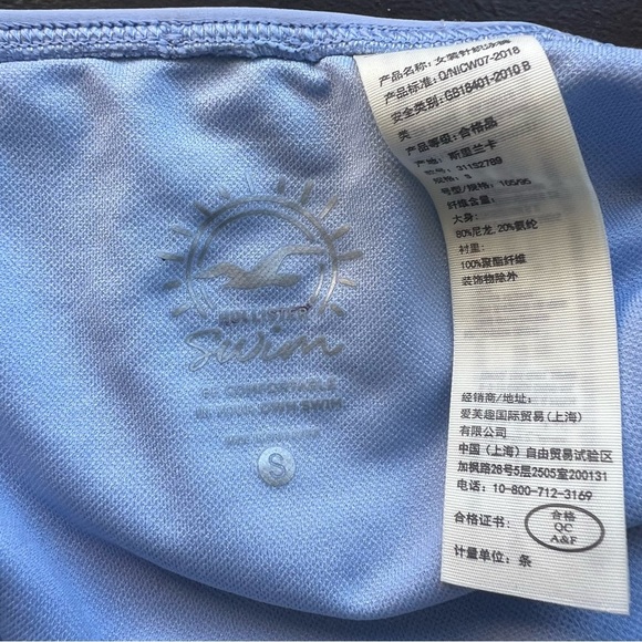 Hollister Light Blue Crossover Bikini Bottoms Size Small - Picture 6 of 6